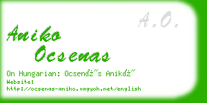 aniko ocsenas business card